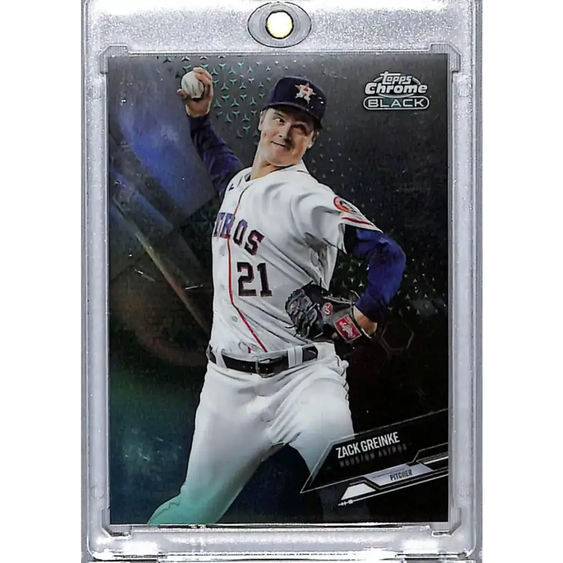 2021 Topps Chrome Black Refractor Green #74 Zack Greinke NM-MT 71/99 Houston Astros Baseball Card - Baseball Card Single