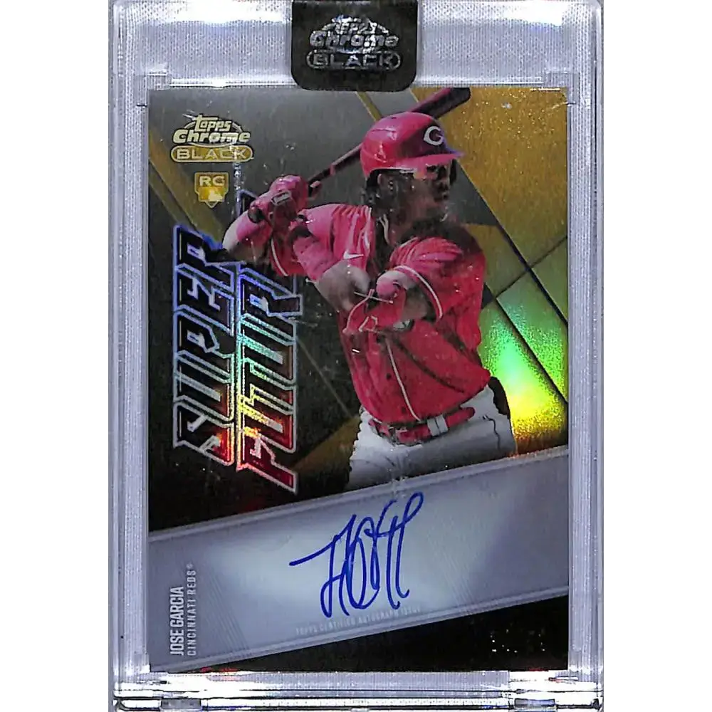 2021 Topps Chrome Black Super Futures Autographs Refractors Gold #SFA-JG Jose Garcia NM-MT Auto 34/50 - Baseball Card