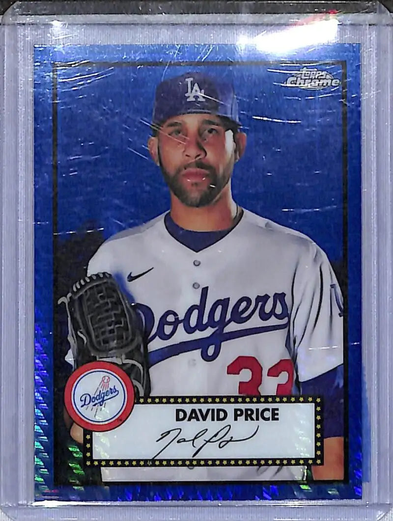 2021 Topps Chrome Blue #444 David Price NM-MT Los Angeles Dodgers - Baseball Card Single