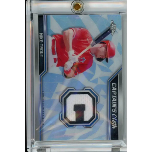 2021 Topps Chrome Captain’s Cloth Relics Refractor #CCR-MT Mike Trout NM-MT MEM Los Angeles Angels Baseball Card