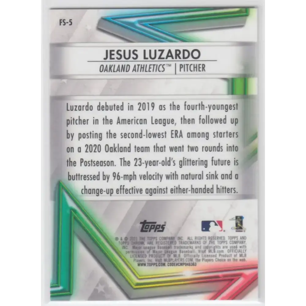 2021 Topps Chrome Future Stars Refractor #FS-5 Jesus Luzardo NM-MT Oakland Athletics Baseball Card - Baseball Card