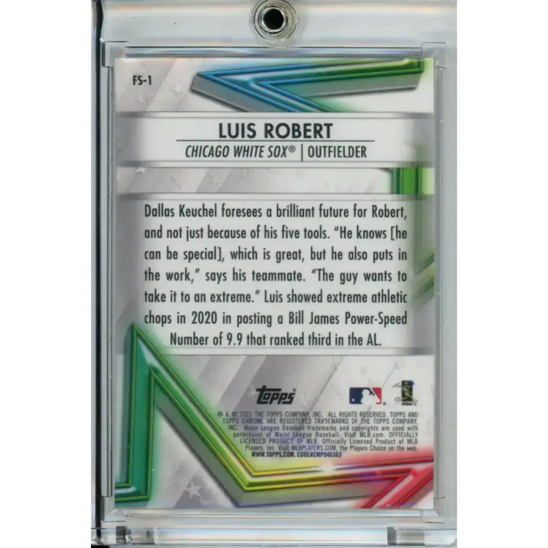 2021 Topps Chrome Future Stars Refractor Orange #FS-1 Luis Robert NM-MT 15/25 Chicago White Sox Baseball Card