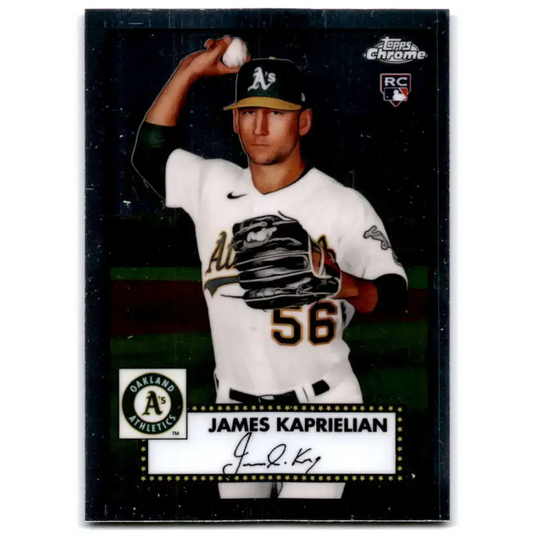 2021 Topps Chrome Platinum Anniversary #102 James Kaprielian NM-MT RC Rookie Oakland Athletics Baseball Card - Baseball