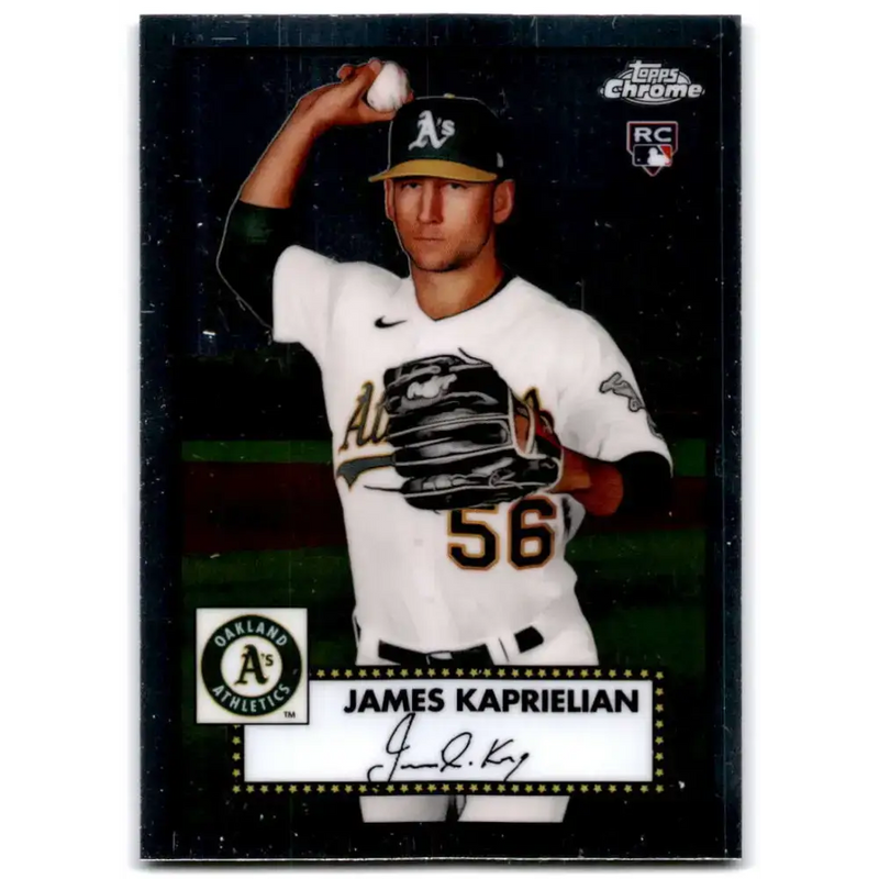 2021 Topps Chrome Platinum Anniversary #102 James Kaprielian NM-MT RC Rookie Oakland Athletics Baseball Card - Baseball