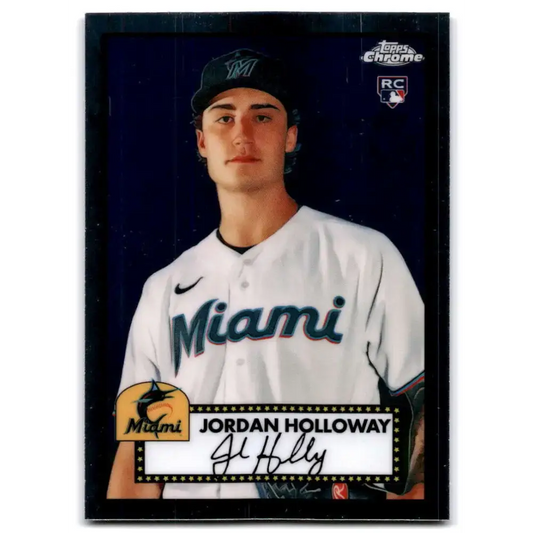 2021 Topps Chrome Platinum Anniversary #110 Jordan Holloway NM-MT RC Rookie Miami Marlins Baseball Card - Baseball Card