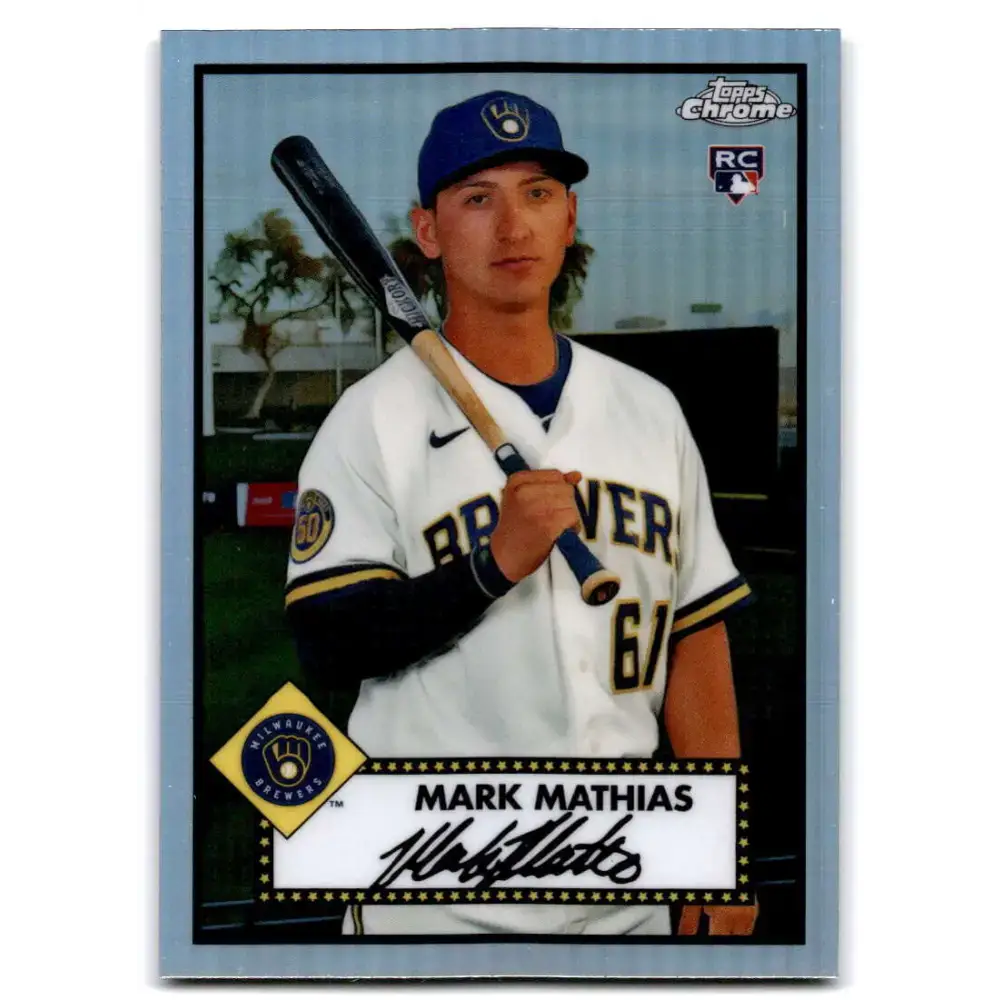 2021 Topps Chrome Platinum Anniversary #137 Mark Mathias NM-MT RC Rookie Milwaukee Brewers Baseball Card - Baseball