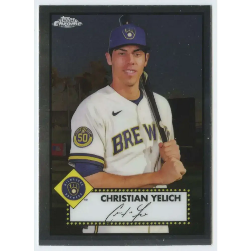 2021 Topps Chrome Platinum Anniversary #164 Christian Yelich NM-MT Milwaukee Brewers Baseball Card - Baseball Card