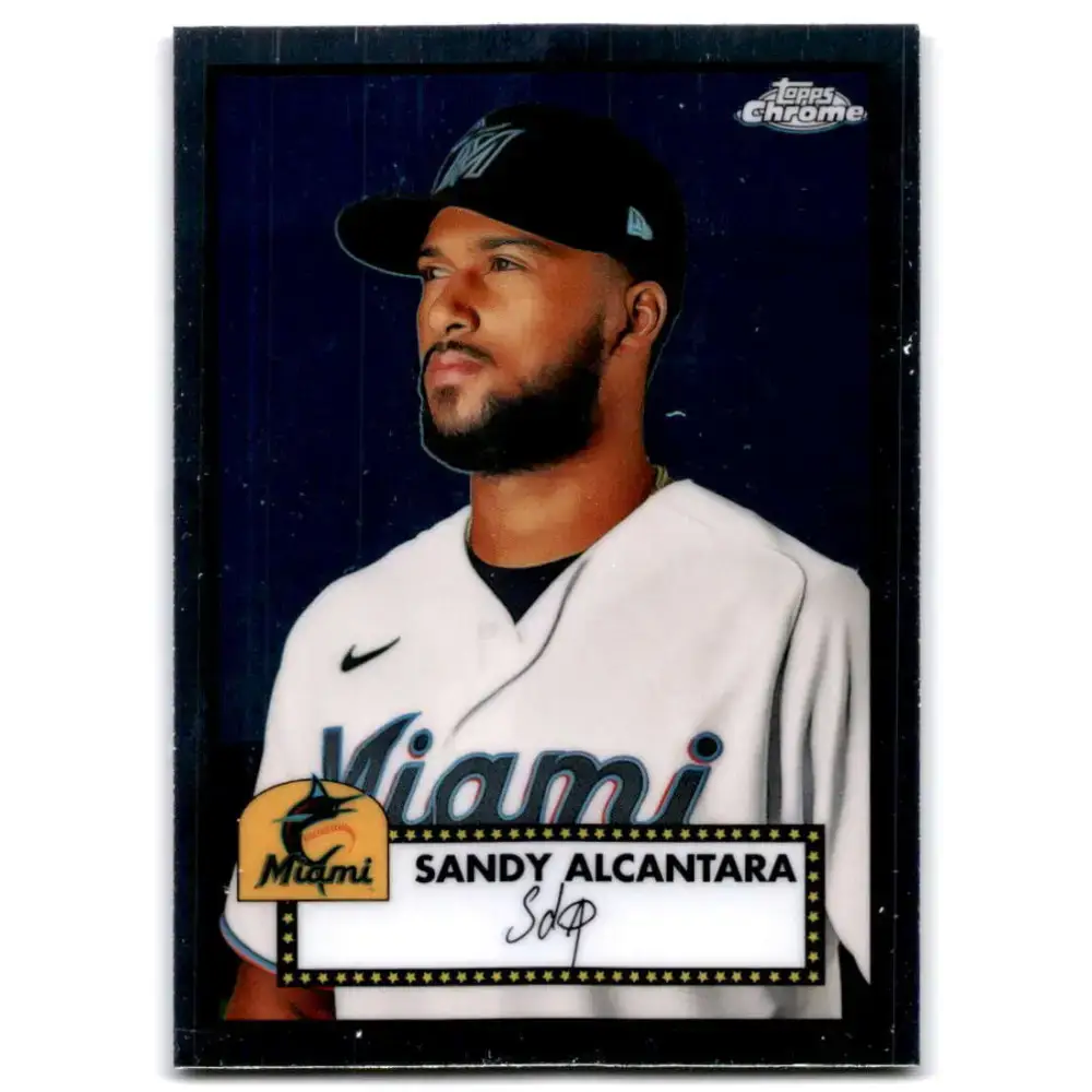 2021 Topps Chrome Platinum Anniversary #277 Sandy Alcantara NM-MT Miami Marlins Baseball Card - Baseball Card Single