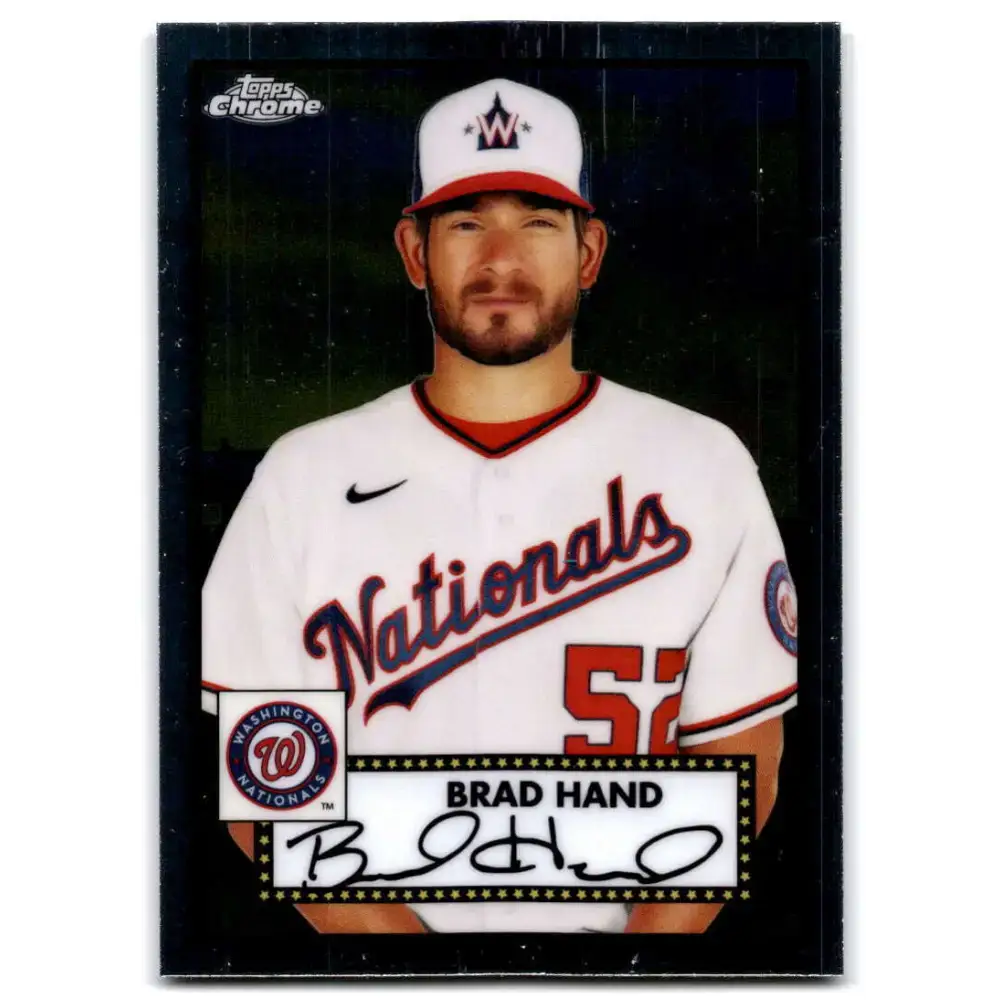 2021 Topps Chrome Platinum Anniversary #348 Brad Hand NM-MT Washington Nationals Baseball Card - Baseball Card Single