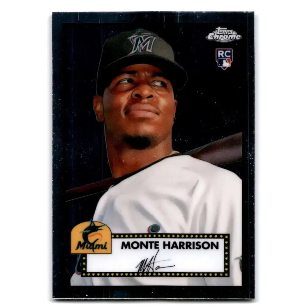 2021 Topps Chrome Platinum Anniversary #52 Monte Harrison NM-MT RC Rookie Miami Marlins Baseball Card - Baseball Card