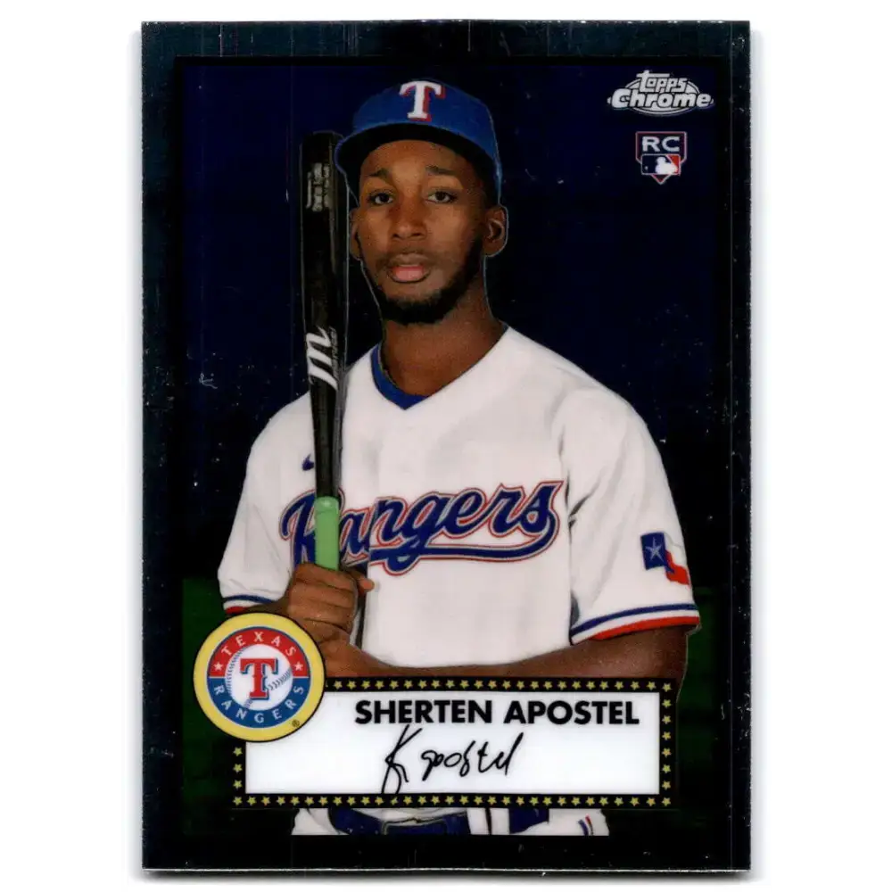 2021 Topps Chrome Platinum Anniversary #95 Sherten Apostel NM-MT RC Rookie Texas Rangers Baseball Card - Baseball Card