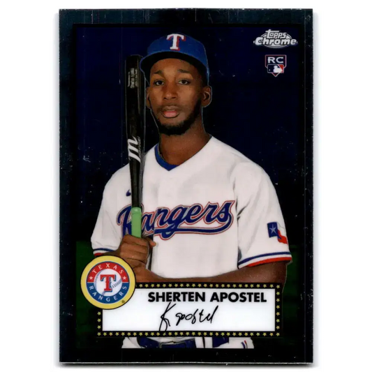 2021 Topps Chrome Platinum Anniversary #95 Sherten Apostel NM-MT RC Rookie Texas Rangers Baseball Card - Baseball Card