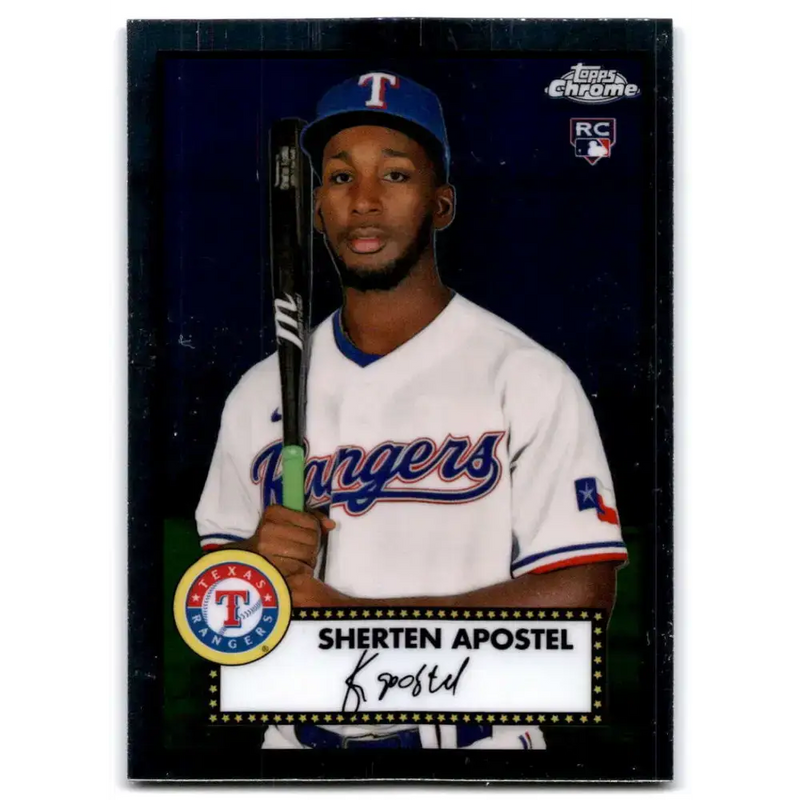 2021 Topps Chrome Platinum Anniversary #95 Sherten Apostel NM-MT RC Rookie Texas Rangers Baseball Card - Baseball Card