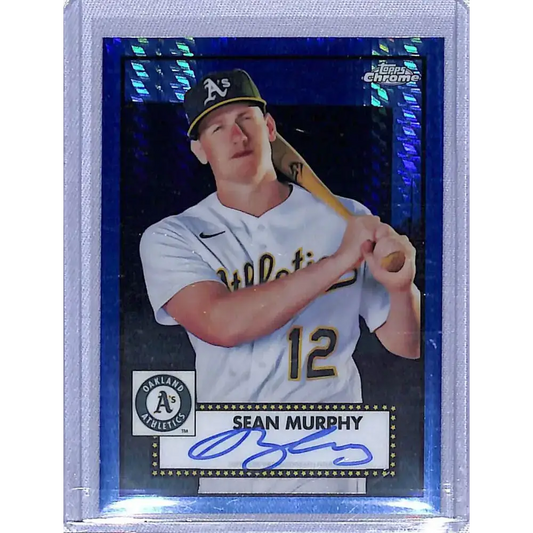 2021 Topps Chrome Platinum Anniversary Autographs Refractor Blue Prism #PA-SM Sean Murphy NM-MT Auto 62/99 Oakland