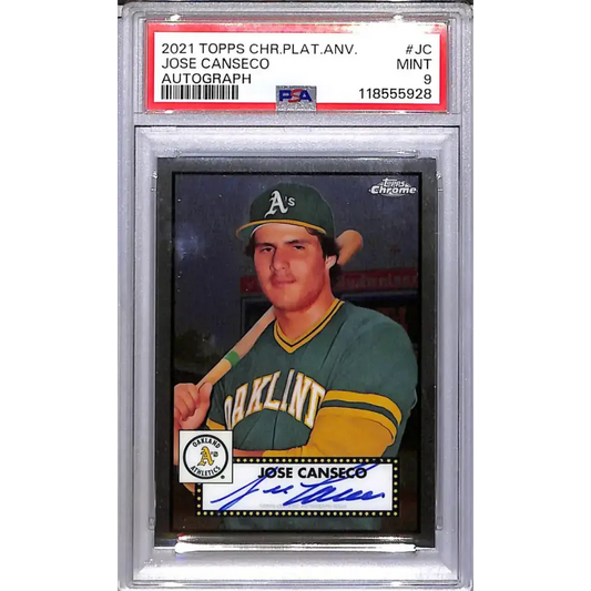 2021 Topps Chrome Platinum Anniversary #PA-JC Jose Canseco PSA 9 MINT Auto Oakland Athletics - Baseball Card Single