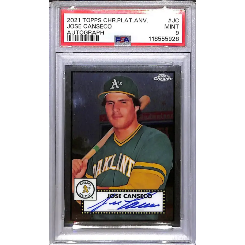2021 Topps Chrome Platinum Anniversary #PA-JC Jose Canseco PSA 9 MINT Auto Oakland Athletics - Baseball Card Single