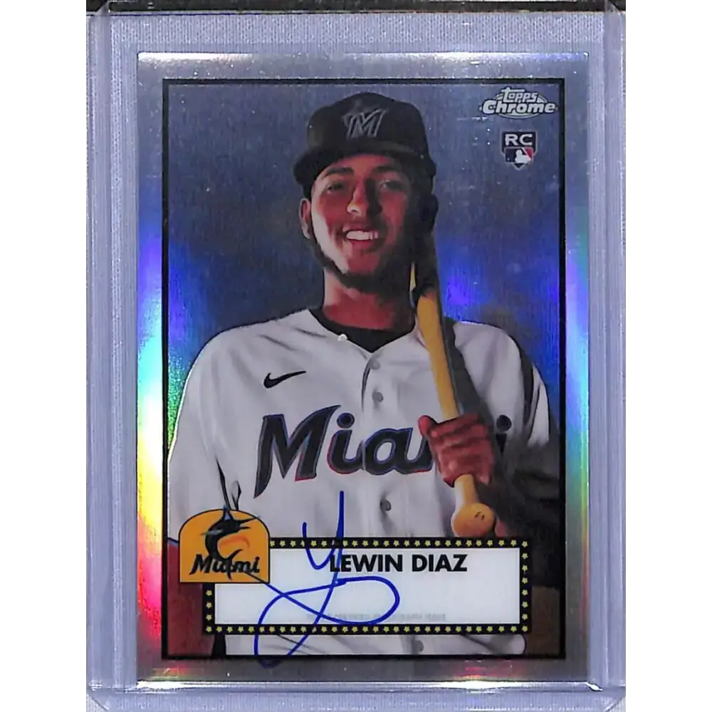 2021 Topps Chrome Platinum Anniversary #PA-LD Lewin Diaz NM-MT Auto 191/199 Miami Marlins - Baseball Card Single
