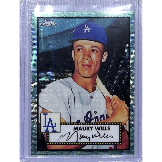 2021 Topps Chrome Platinum Anniversary Refractor Aqua Wave #693 Maury Wills NM-MT Los Angeles Dodgers - Baseball Card