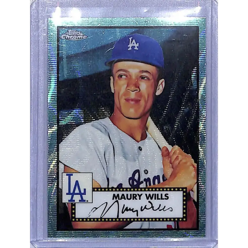 2021 Topps Chrome Platinum Anniversary Refractor Aqua Wave #693 Maury Wills NM-MT Los Angeles Dodgers - Baseball Card