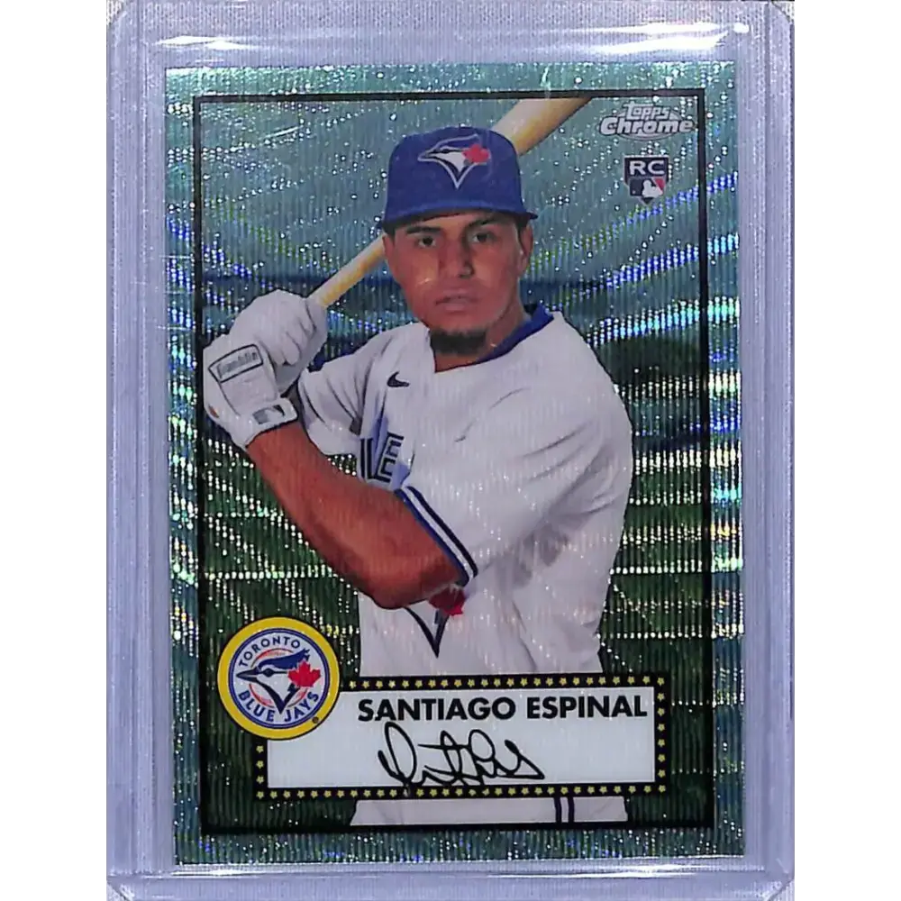 2021 Topps Chrome Platinum Anniversary Refractor Aqua Wave #96 Santiago Espinal NM-MT RC - Baseball Card Single