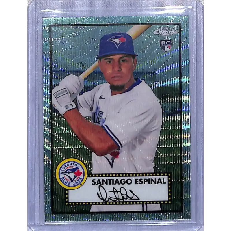 2021 Topps Chrome Platinum Anniversary Refractor Aqua Wave #96 Santiago Espinal NM-MT RC - Baseball Card Single