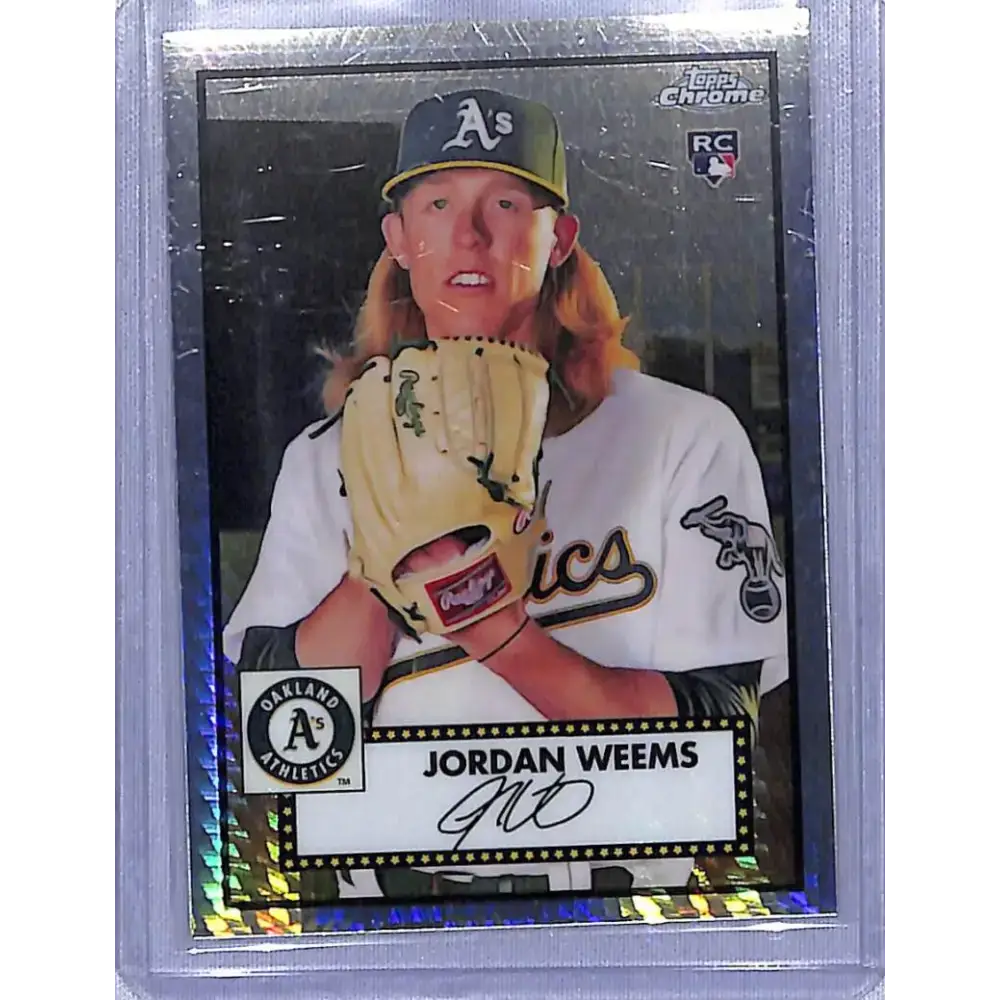 2021 Topps Chrome Platinum Anniversary Refractor Prism #139 Jordan Weems NM-MT RC Rookie Oakland Athletics - Baseball
