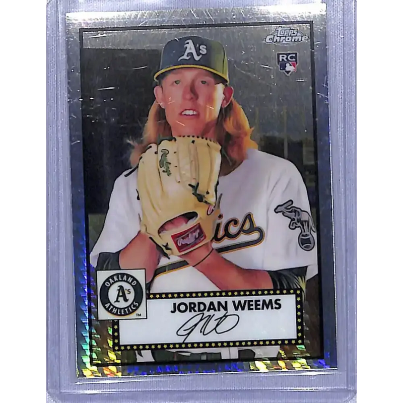2021 Topps Chrome Platinum Anniversary Refractor Prism #139 Jordan Weems NM-MT RC Rookie Oakland Athletics - Baseball