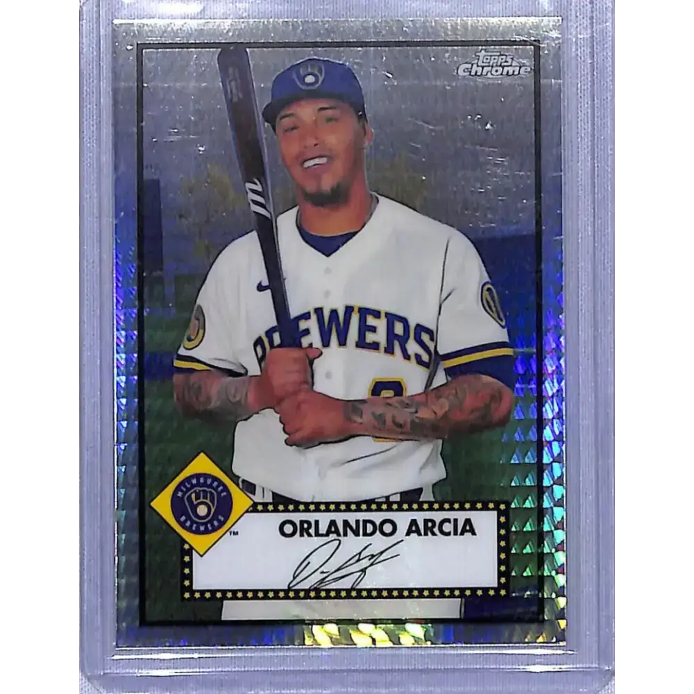 2021 Topps Chrome Platinum Anniversary Refractor Prism #283 Orlando Arcia NM-MT Milwaukee Brewers - Baseball Card Single