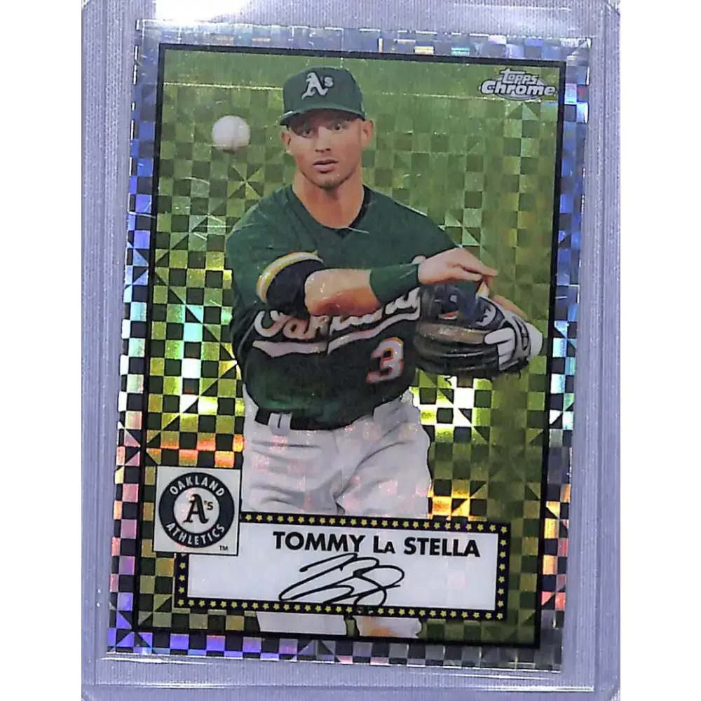 2021 Topps Chrome Platinum Anniversary Refractor Prism #370 Tommy La Stella NM-MT Oakland Athletics - Baseball Card
