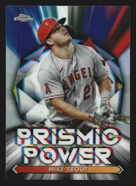 2021 Topps Chrome Prismic Power #PP-2 Mike Trout Los Angeles Angels - Baseball Card Single
