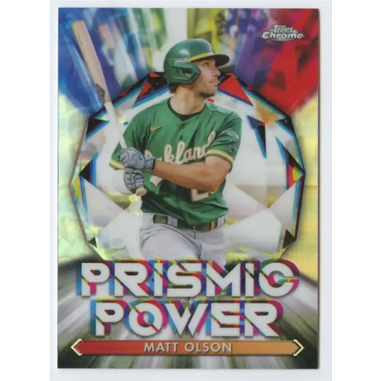 2021 Topps Chrome Prismic Power Refractor #PP-11 Matt Olson NM-MT Oakland Athletics Baseball Card - Baseball Card Single