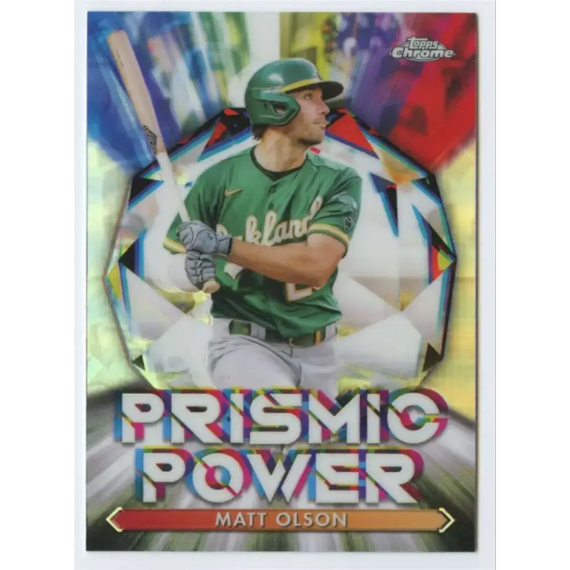 2021 Topps Chrome Prismic Power Refractor #PP-11 Matt Olson NM-MT Oakland Athletics Baseball Card - Baseball Card Single