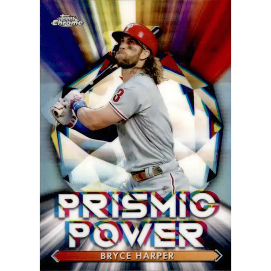 2021 Topps Chrome Prismic Power Refractor #PP-4 Bryce Harper NM-MT Philadelphia Phillies Baseball Card - Baseball Card