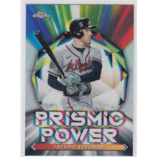 2021 Topps Chrome Prismic Power Refractor #PP-8 Freddie Freeman NM-MT Atlanta Braves Baseball Card - Baseball Card