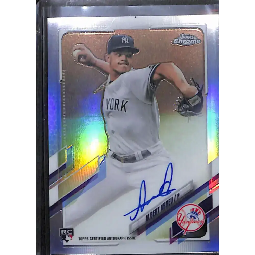 2021 Topps Chrome #RA-AA Albert Abreu Rookie Auto Refractor #/499 NM-MT Baseball Card - Baseball Card Single
