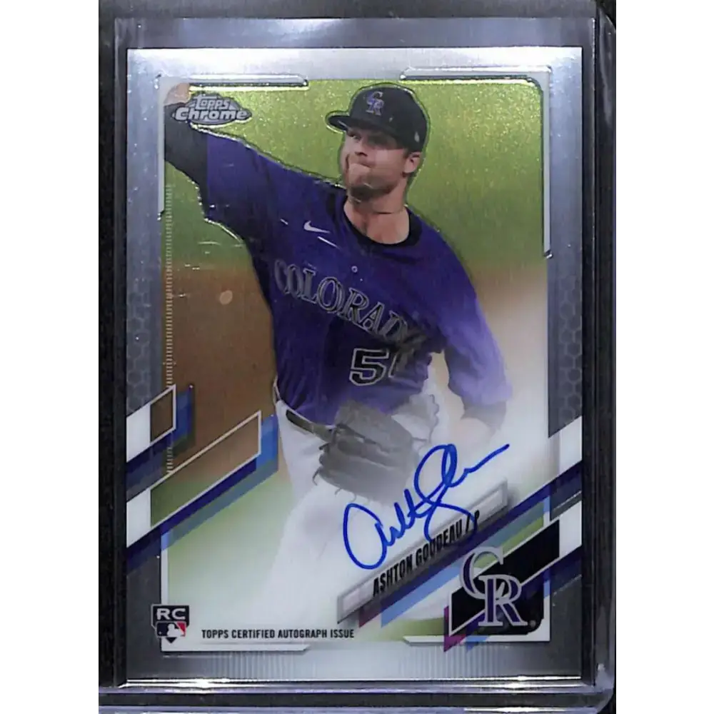 2021 Topps Chrome #RA-AGO Ashton Goudeau Rookie Auto NM-MT Baseball Card - Baseball Card Single