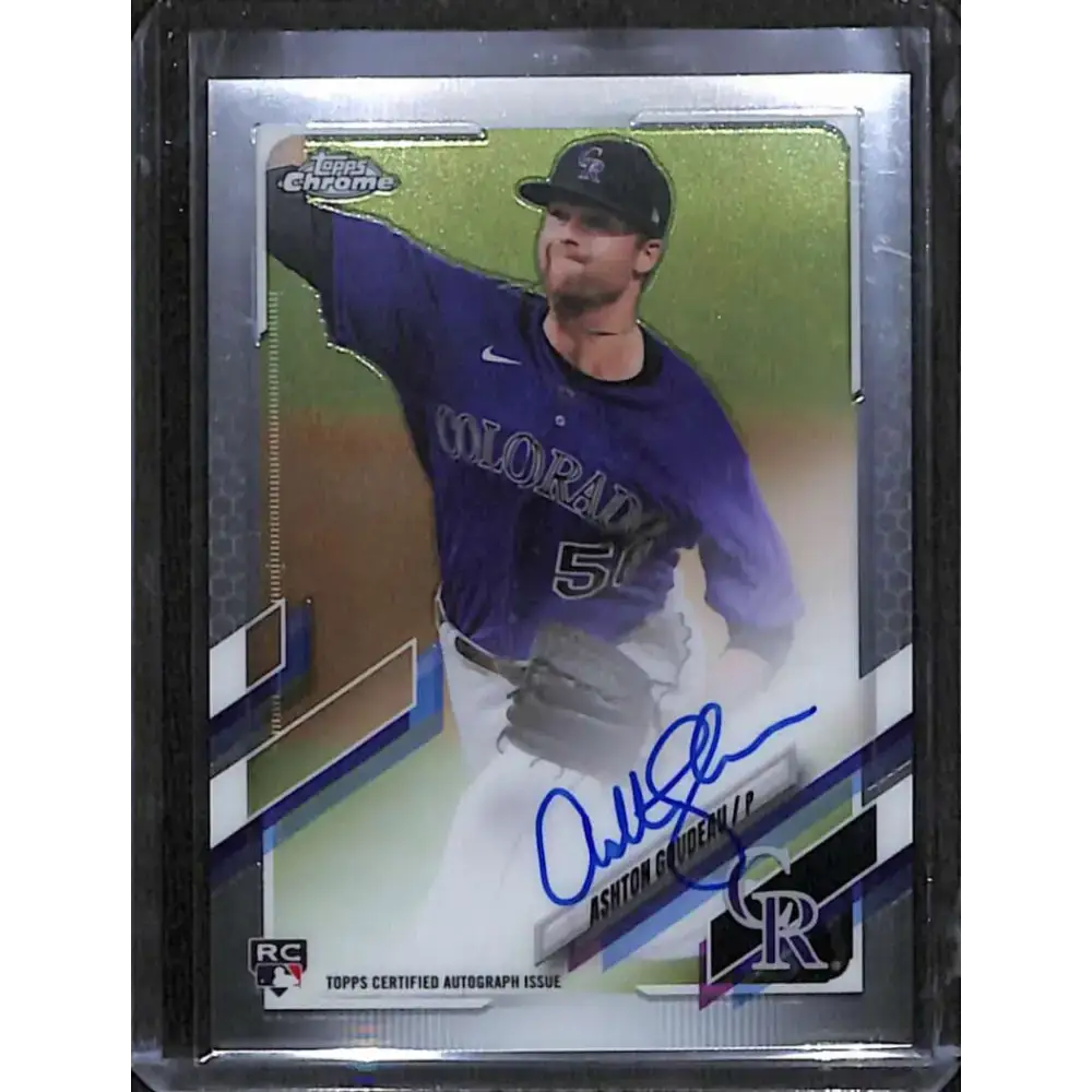 2021 Topps Chrome #RA-AGO Ashton Goudeau Rookie Auto NM-MT Baseball Card - Baseball Card Single