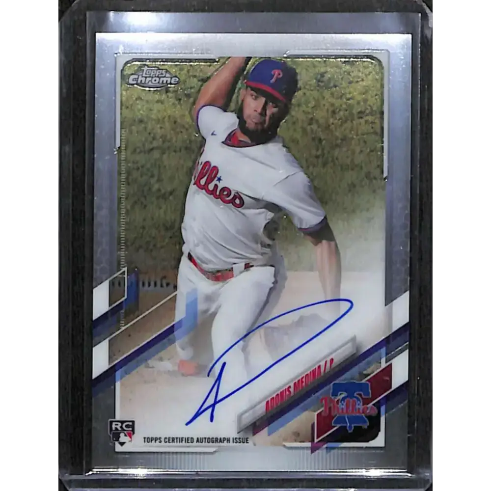 2021 Topps Chrome #RA-AM Adonis Medina Rookie Auto NM-MT Baseball Card - Baseball Card Single