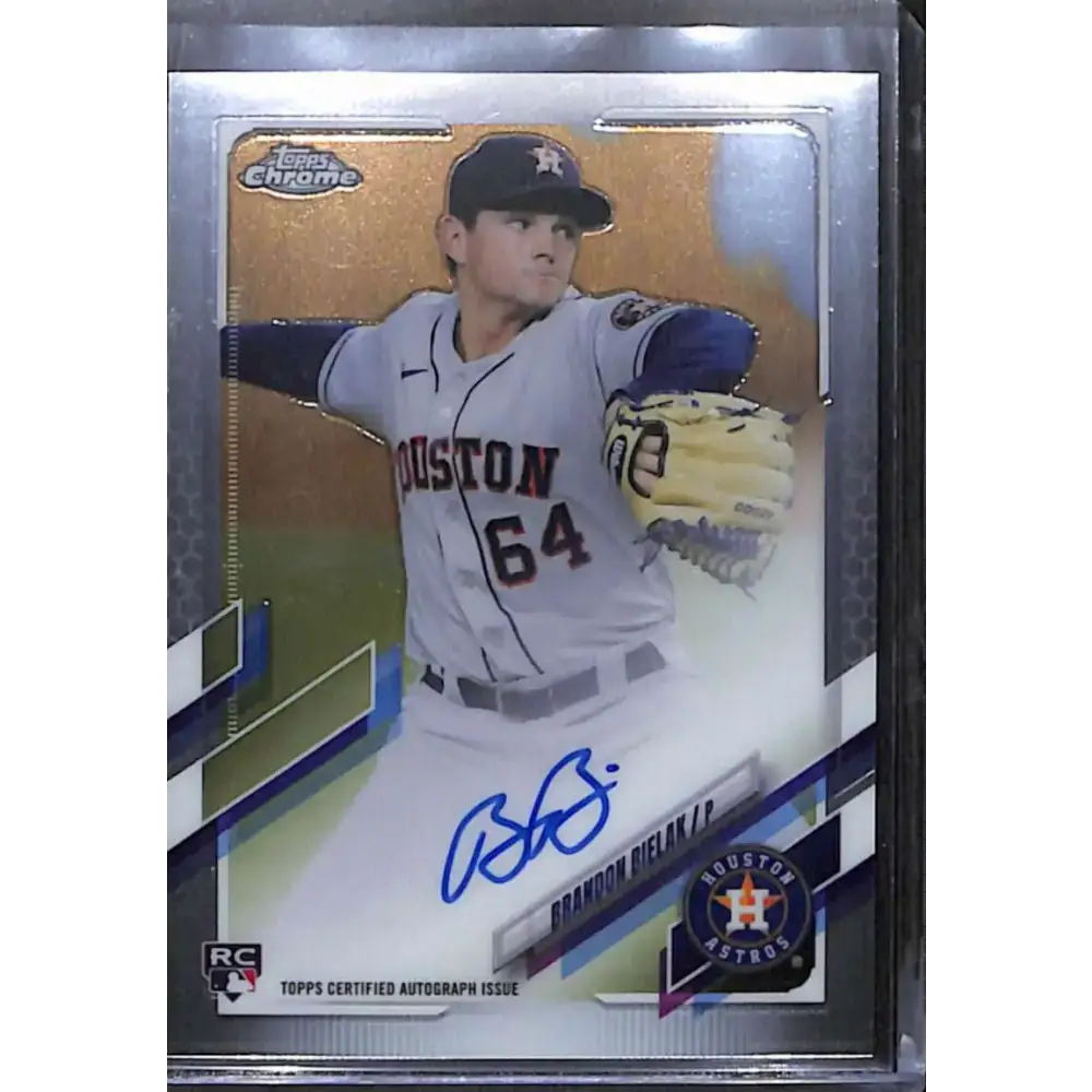 2021 Topps Chrome #RA-BBI Brandon Bielak Rookie Auto NM-MT Baseball Card - Baseball Card Single