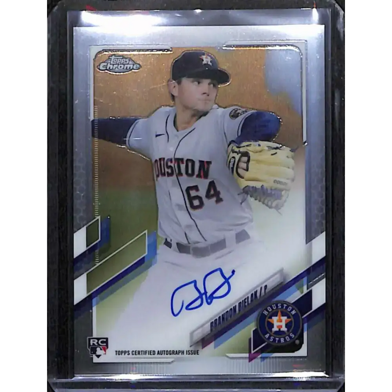 2021 Topps Chrome #RA-BBI Brandon Bielak Rookie Auto NM-MT Baseball Card - Baseball Card Single