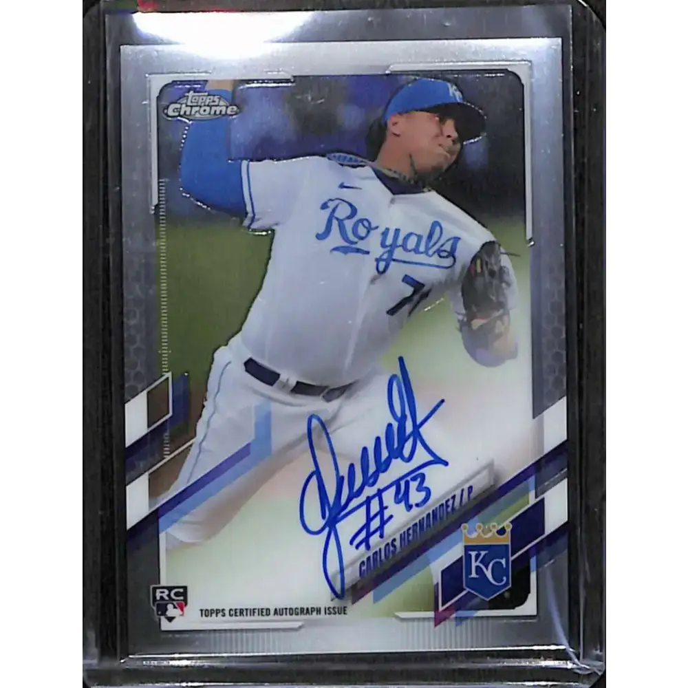 2021 Topps Chrome #RA-CHE Carlos Hernandez Rookie Auto NM-MT Baseball Card - Baseball Card Single