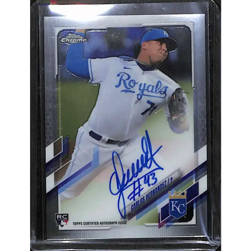 2021 Topps Chrome #RA-CHE Carlos Hernandez Rookie Auto NM-MT Baseball Card - Baseball Card Single