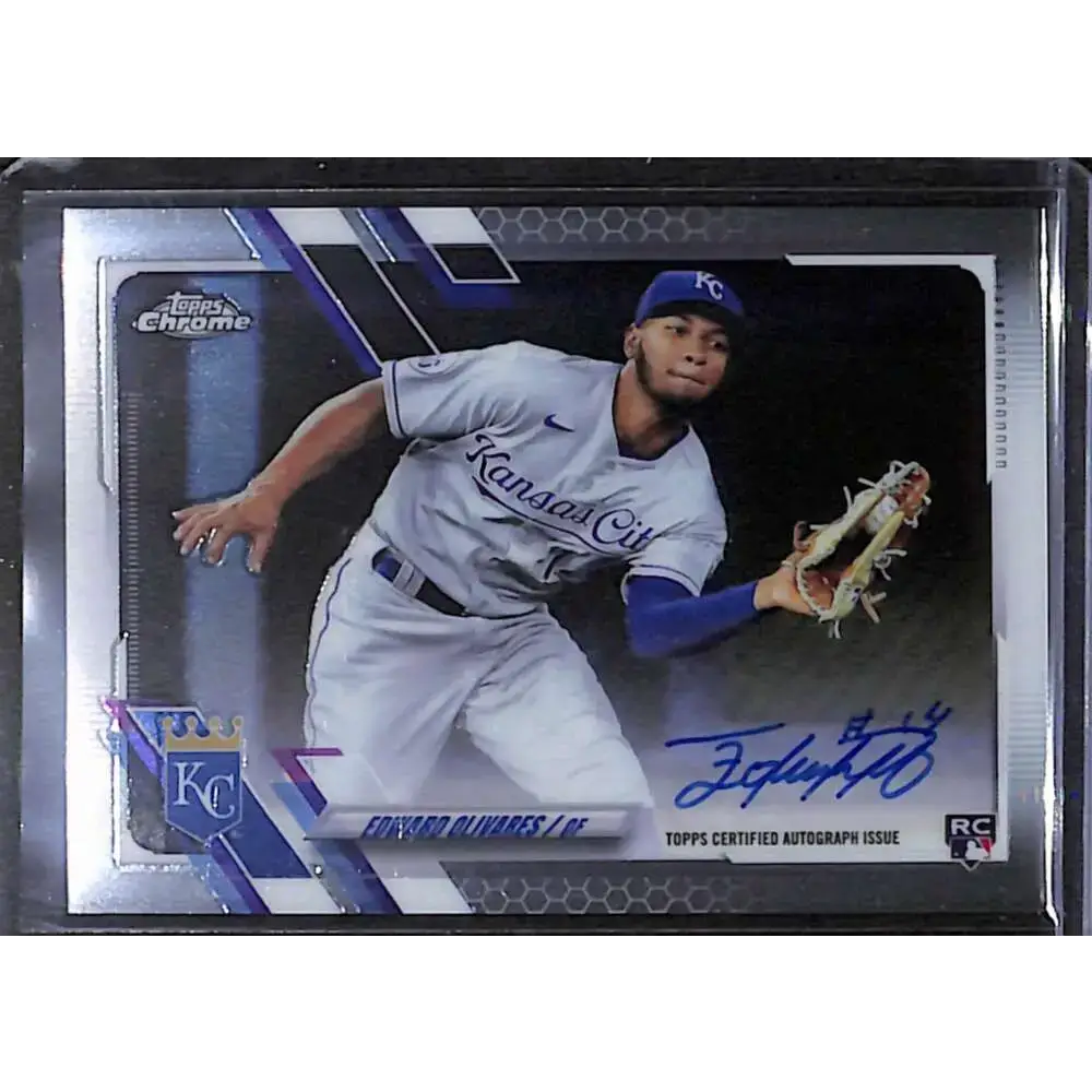 2021 Topps Chrome #RA-EO Edward Olivares Rookie Auto NM-MT Baseball Card - Baseball Card Single