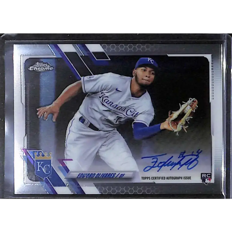 2021 Topps Chrome #RA-EO Edward Olivares Rookie Auto NM-MT Baseball Card - Baseball Card Single