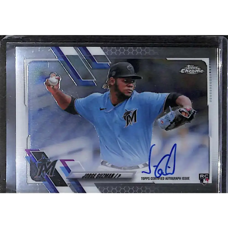 2021 Topps Chrome #RA-JGU Jorge Guzman Rookie Auto NM-MT Baseball Card - Baseball Card Single