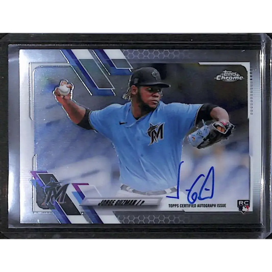 2021 Topps Chrome #RA-JGU Jorge Guzman Rookie Auto NM-MT Baseball Card - Baseball Card Single