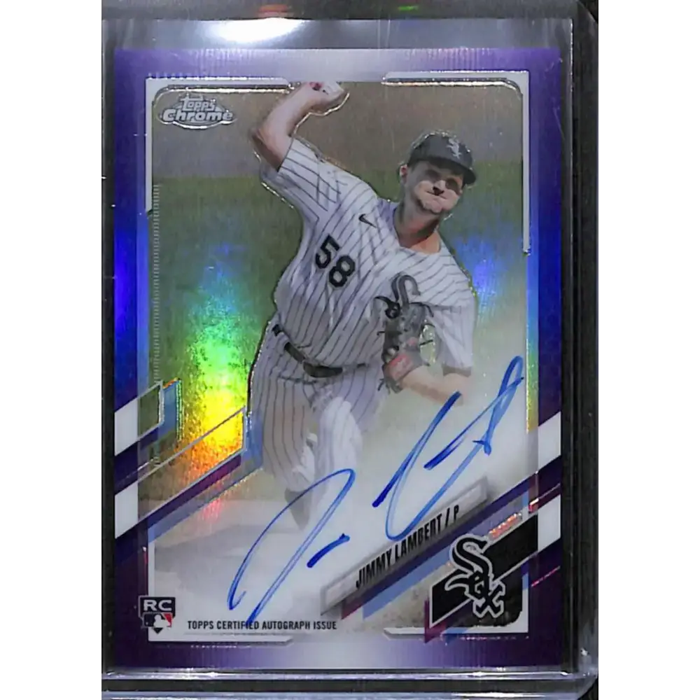 2021 Topps Chrome #RA-JL Jimmy Lambert Rookie Auto Purple Refractor #/250 NM-MT Baseball Card - Baseball Card Single