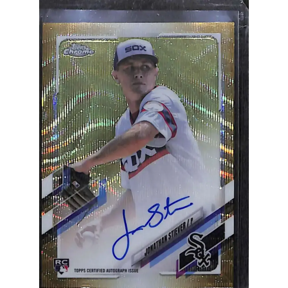 2021 Topps Chrome #RA-JST Jonathan Stiever Rookie Auto Gold Refractor #/50 NM-MT Baseball Card - Baseball Card Single