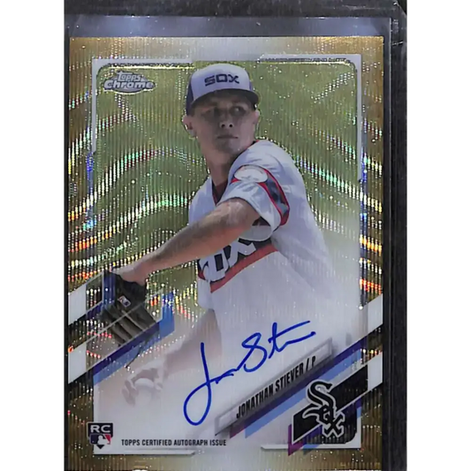 2021 Topps Chrome #RA-JST Jonathan Stiever Rookie Auto Gold Refractor #/50 NM-MT Baseball Card - Baseball Card Single