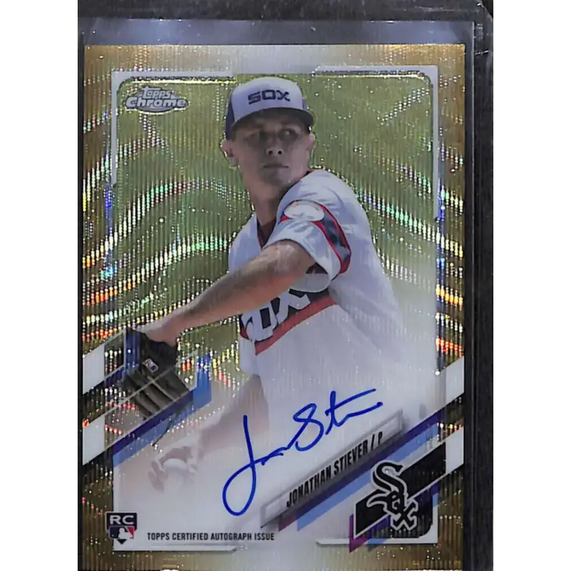 2021 Topps Chrome #RA-JST Jonathan Stiever Rookie Auto Gold Refractor #/50 NM-MT Baseball Card - Baseball Card Single